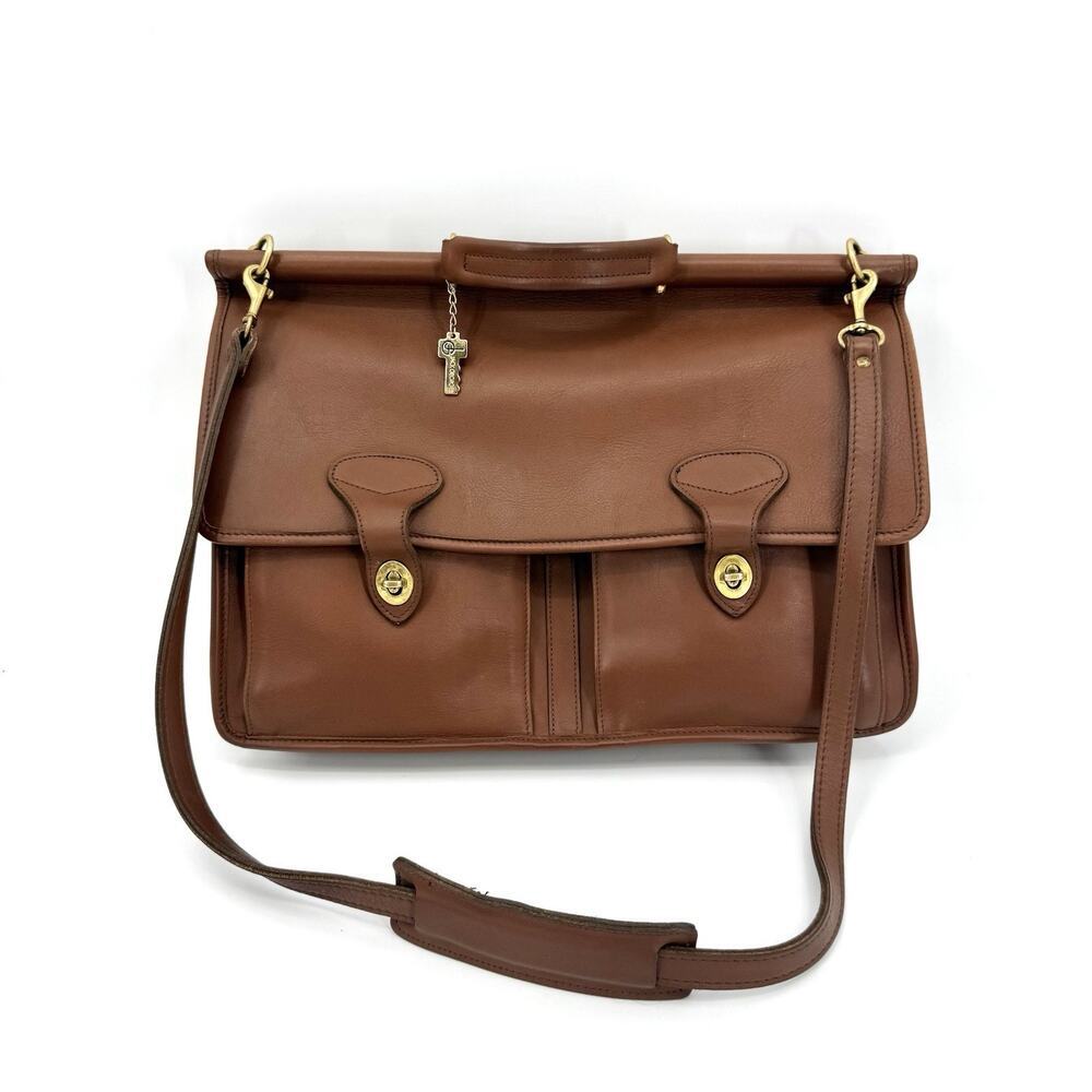 Jack Georges VTG UNIVERSITY PROFESSIONAL LEATHER DOWEL BRIEFCASE Shoulder Bag